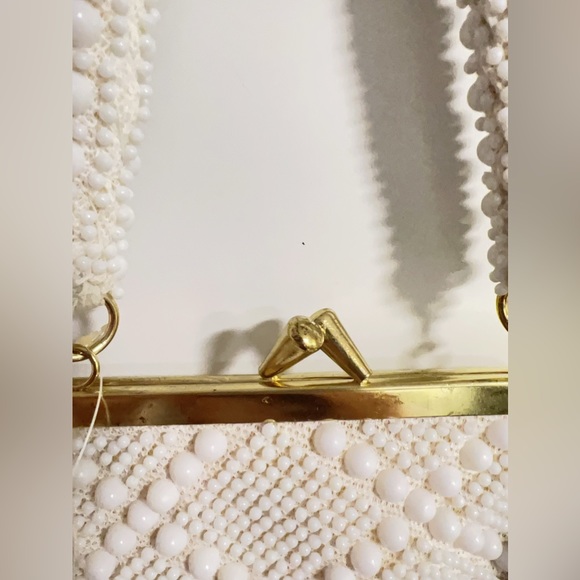 NWT vintage white pear beaded handbag - Picture 6 of 7